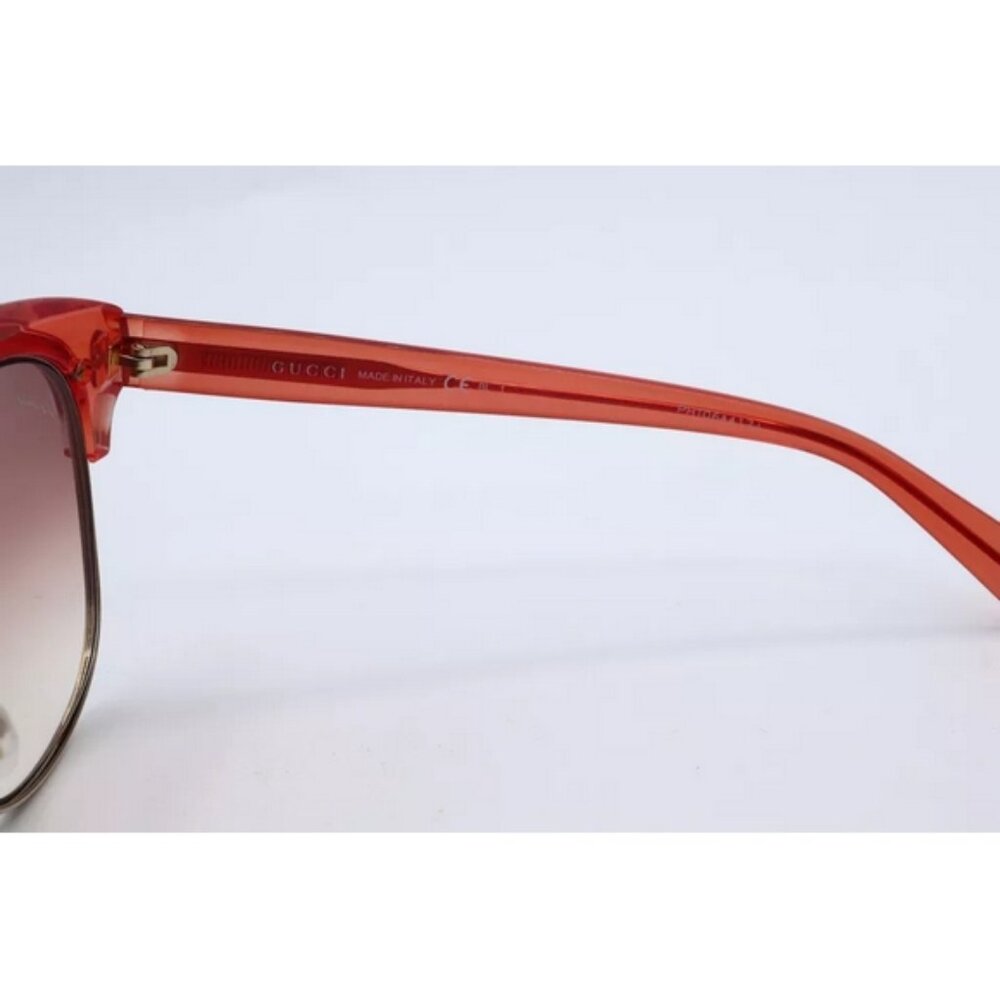 Authentic Gucci GG 4241/S EYUF5 Gold/Red Oval Sunglasses Pink Lenses 56mm - Picture 5 of 5